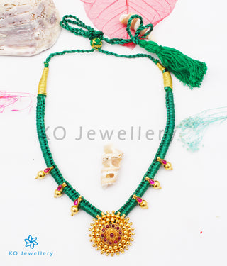 The Chakratiya Silver Thread Necklace (Green)