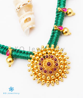 The Chakratiya Silver Thread Necklace (Green)