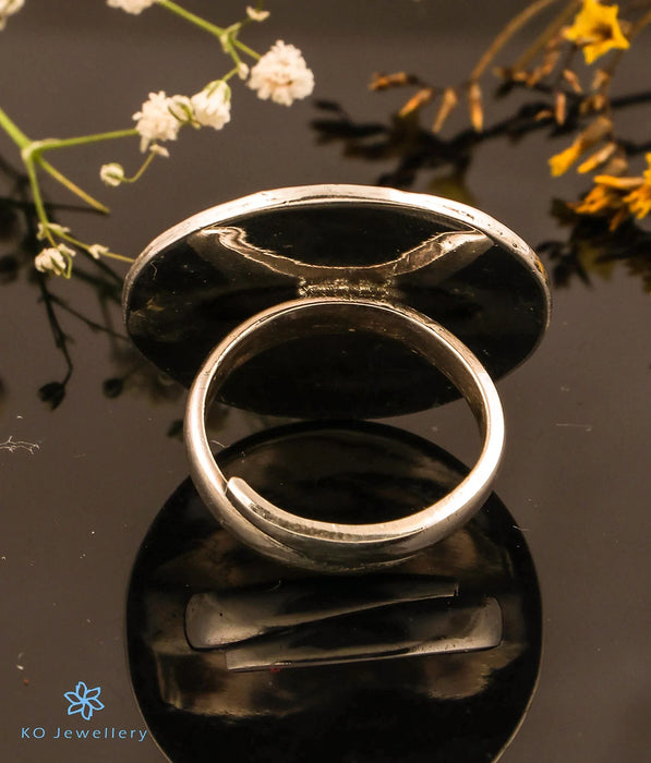 The Chakra Silver Statement Open Finger Ring