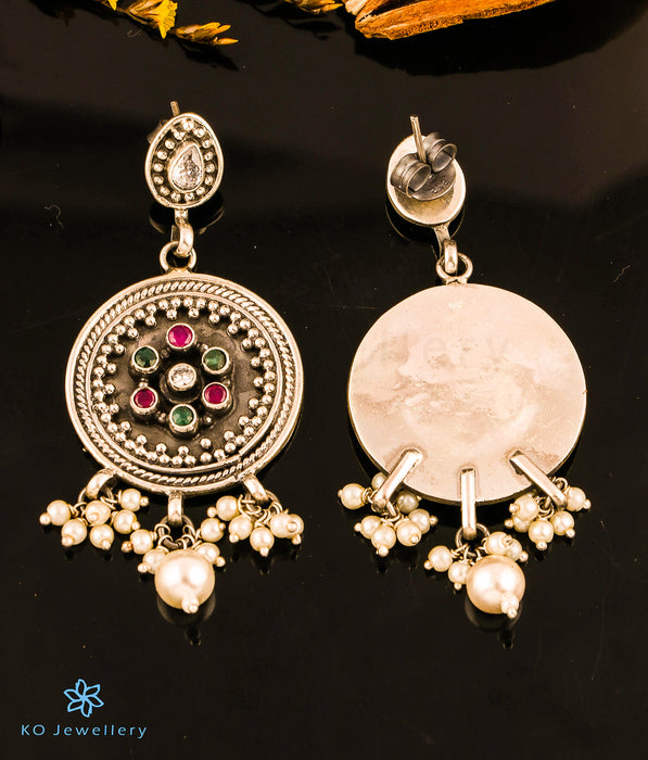 The Itish Silver Gemstone Earrings (Multicolour)