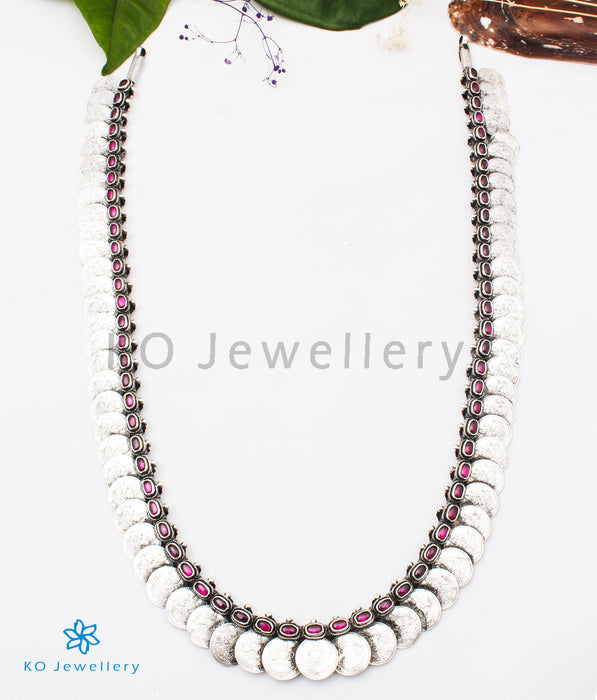 The Dharaa Antique Silver Kasumala Coin Necklace/Waistbelt(Oxidised)