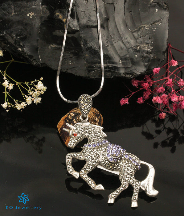 The Unicorn Silver Marcasite Pendant