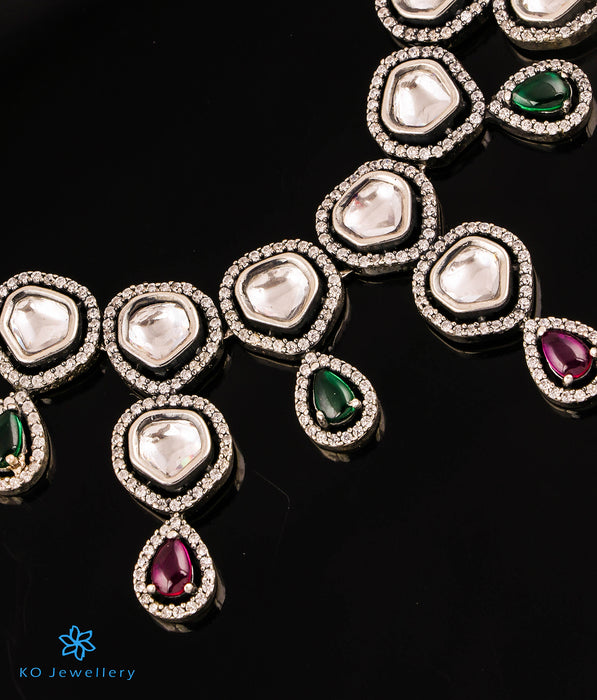 The Dastoor Silver Polki Necklace & Earrings