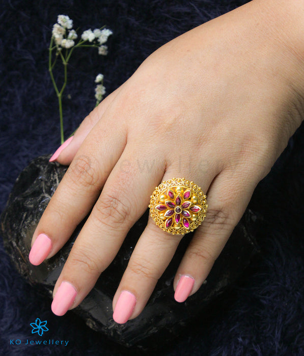 The Kamala Silver Lotus Finger Ring