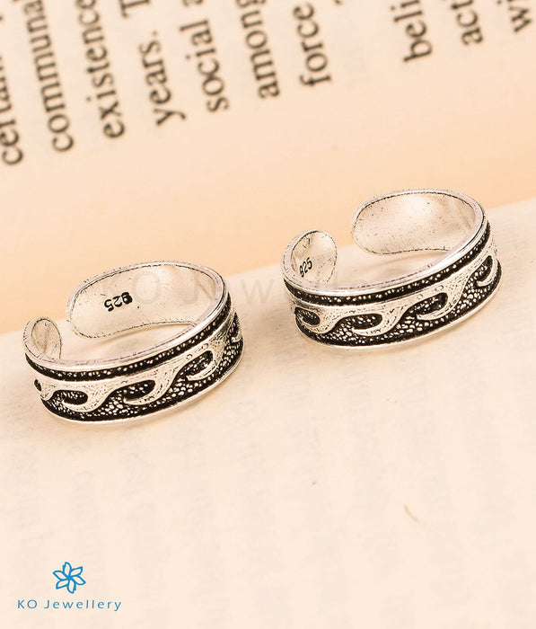 The Waves Silver Toe-Rings