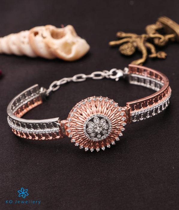 The Latika Silver Rose- Gold Bracelet
