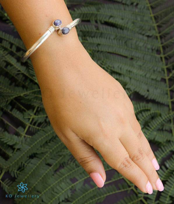 The Flawless Silver Openable  Bracelet (Lapis)