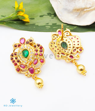 The Vasudha Silver Gandaberunda Earrings