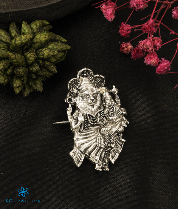 The Narasimha Silver Pendant/Brooch (Oxidised)