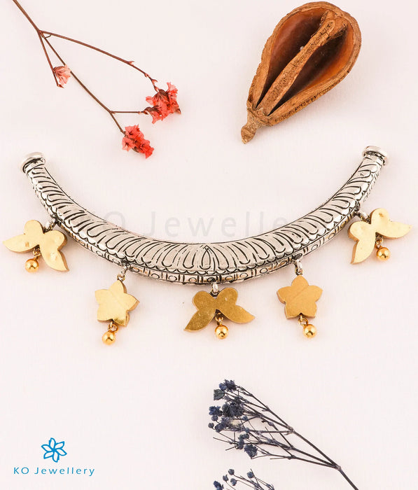 The Shams Silver Kundan-Jadau Necklace (2 tone)