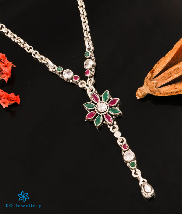 The Purbi Silver Antique Gemstone Necklace