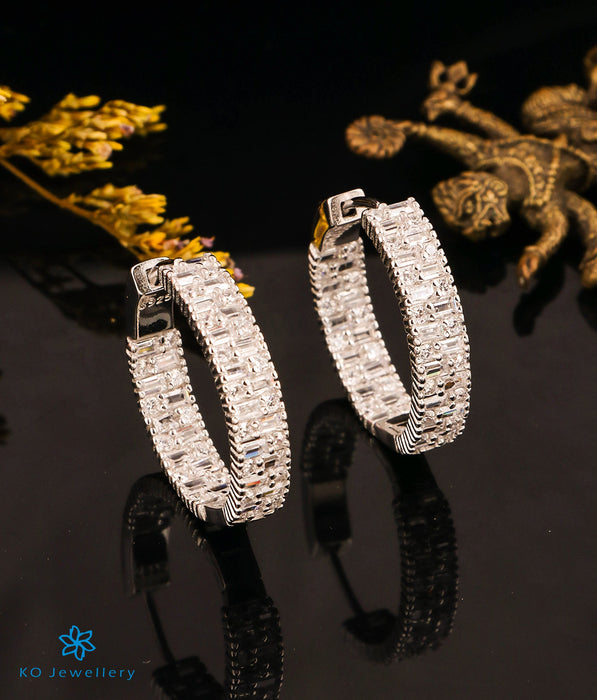 The Trillion Sparkle Silver Hoops