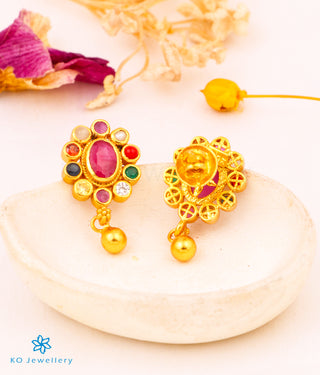 The Navit Silver Earrings (Navratna)