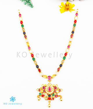 The Paridhi Silver Navratna Necklace