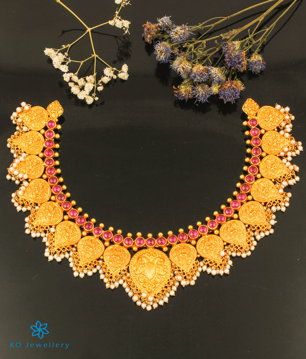The Manvita Silver Gandaberunda Necklace Set