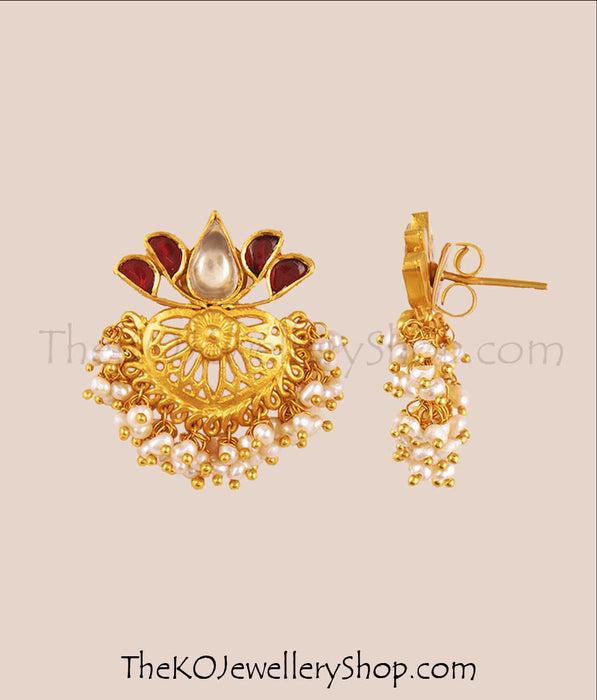 Buy online hand crafted gold plated silver earrings for women
