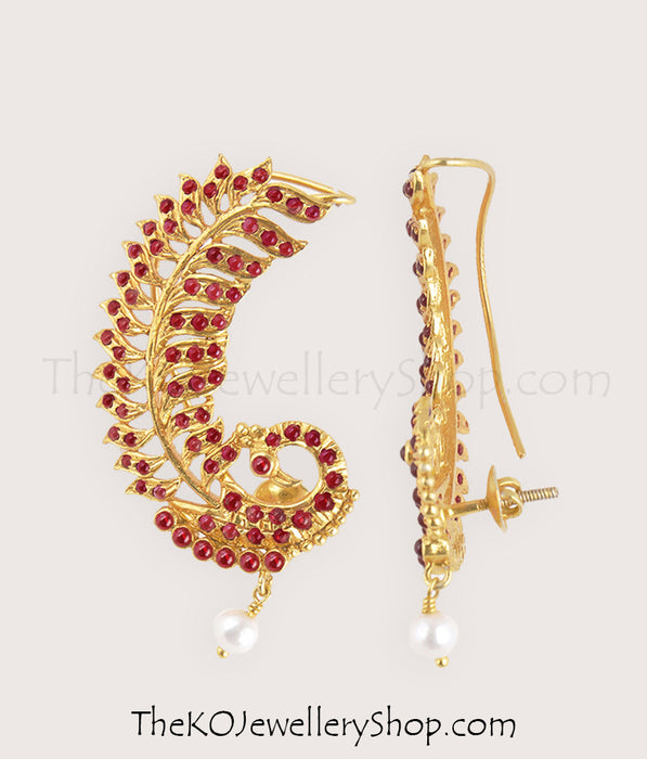 Buy online hand crafted gold dipped  silver earrings for women
