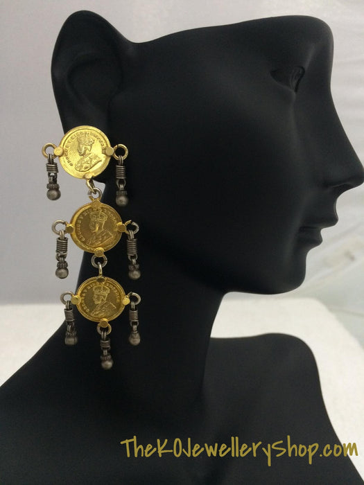 party wear coin necklace set gold plated shop online