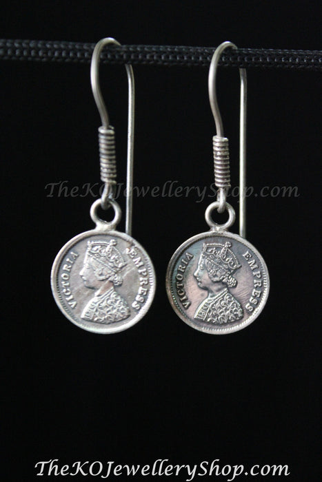 antique silver coin earrings  online shopping