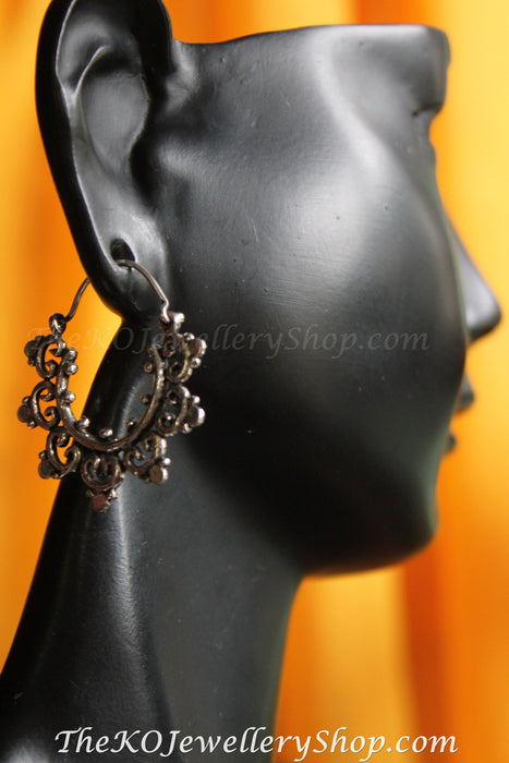 silver jewellery online shopping intricate hoop earrings