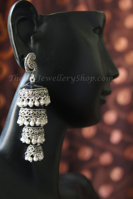 Sterling silver black enamelled contemporary earrings shop online 