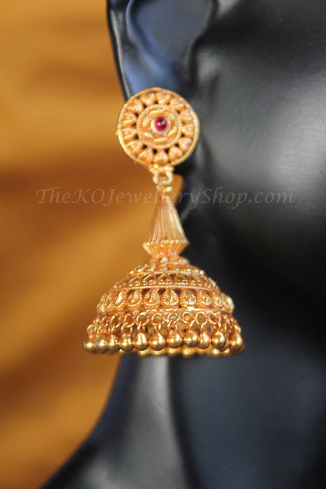 Shop online ornate  indian ethnic sterling silver jhumka for women