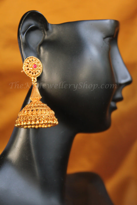 Handcrafted indian ethnic pure silver gold dipped jhumka buy online 