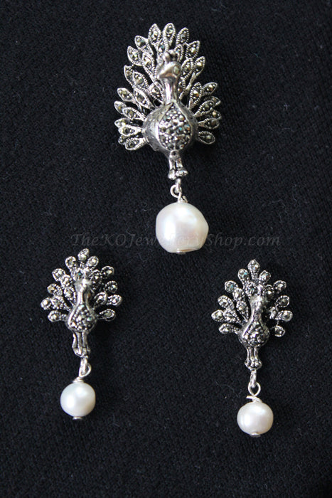 Shop online peacock motif  pure silver pendant 