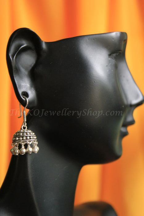 Hand crafted silver big jhumka shop online