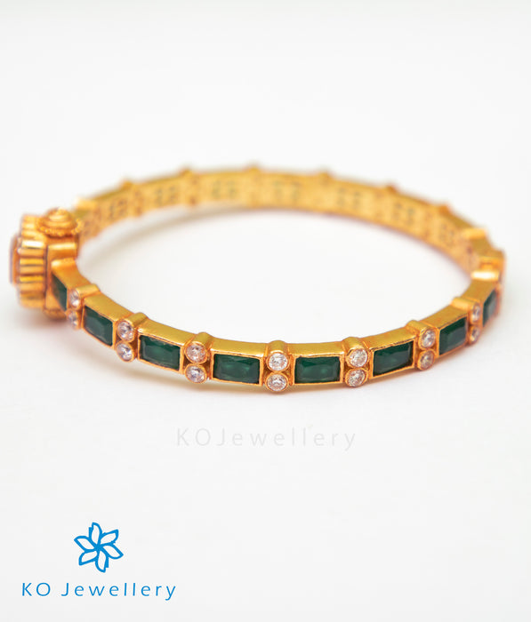 The Sattva Silver Kemp Bracelet (Green/Size/2.2/2.4/2.6/2.8)