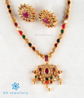 The Paridhi Silver Navratna Necklace