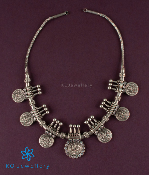 The Kanaka Silver Kasu-mala Necklace (Oxidised)