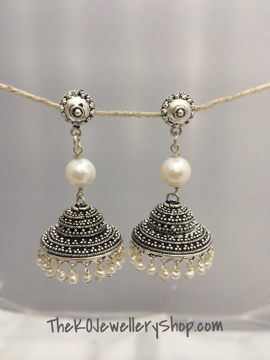Shop online indian ethnic sterling silver jhumka for women