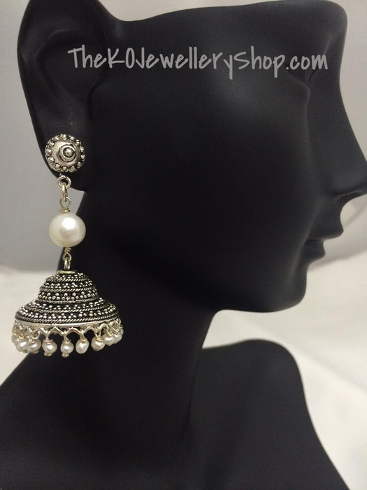 Handcrafted pure silver jhumka buy online 