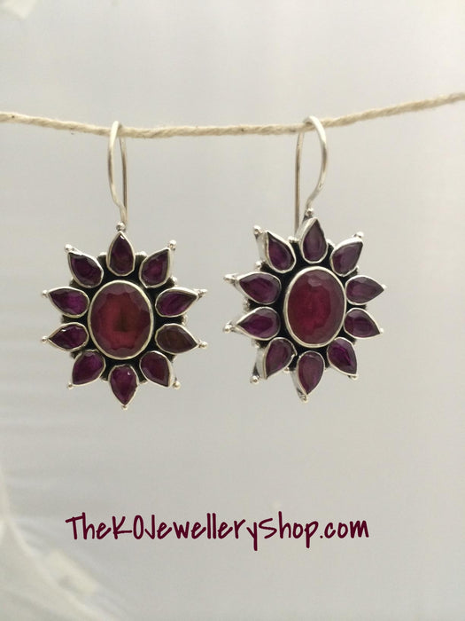 pure silver ruby studded vasuka earring buy online