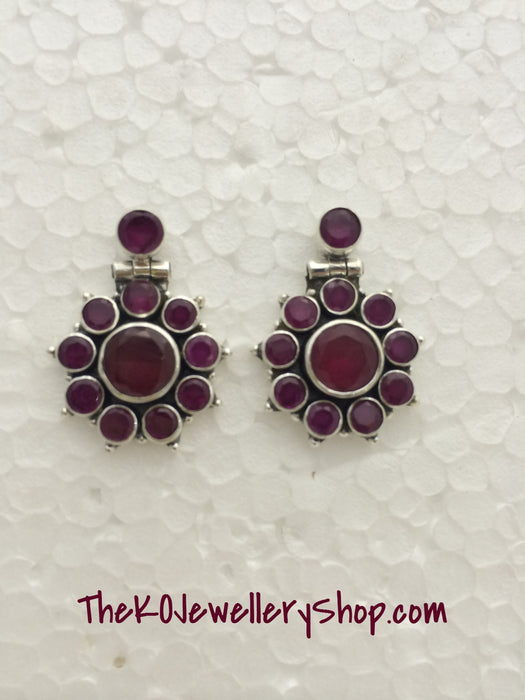 pure silver ruby earrings festive collection