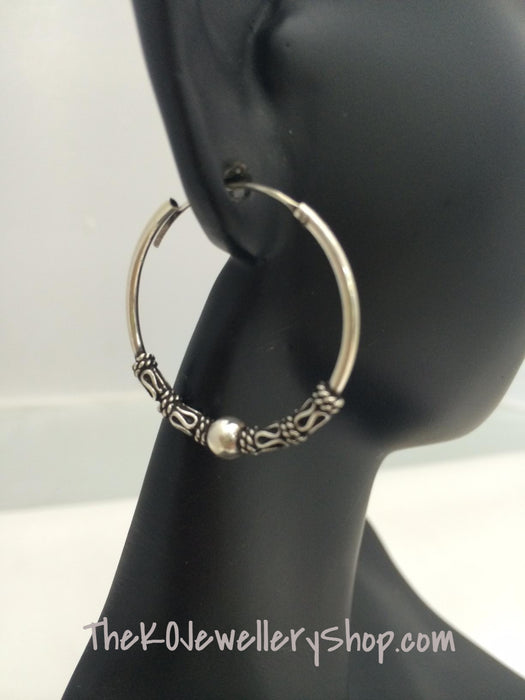 Hand crafted silver hoop earrings light weight