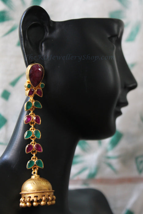 dual colored jhumka stunning design gold plated online sale