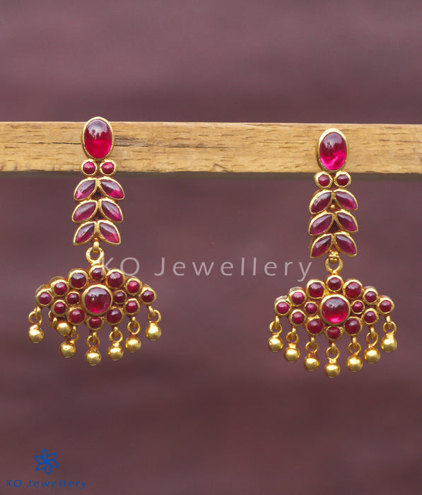 Fiery red temple jewellery earrings online