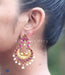 Gold dipped kempu and pearl studded antique temple jewellery earrings