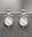 Dual colour mother of pearl abalone office wear earrings