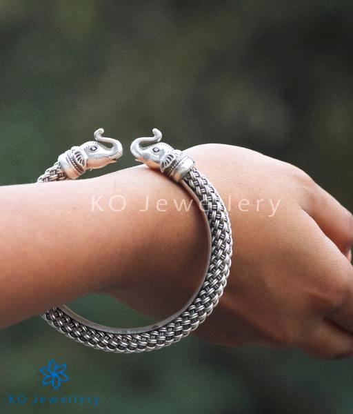 The Dvipa Silver Elephant Bracelet (Size 2.6)