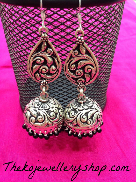 The Dharini Silver Jhumka - KO Jewellery