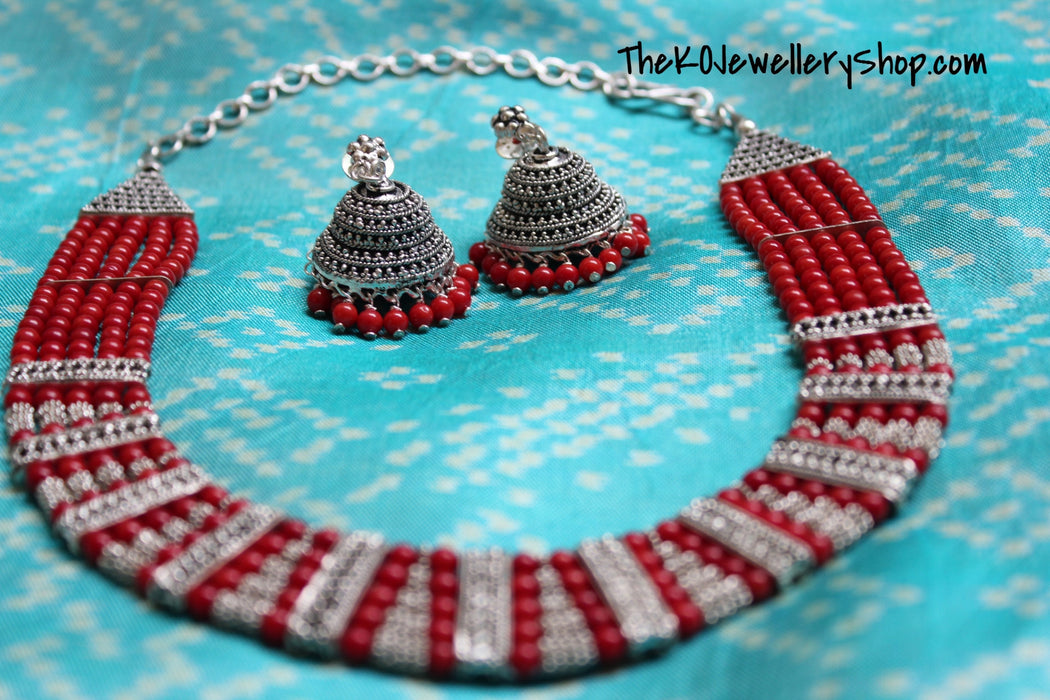 The Alaktha Silver Necklace set - KO Jewellery