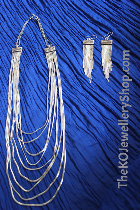 The Silver Chandralohaka Necklace set - KO Jewellery