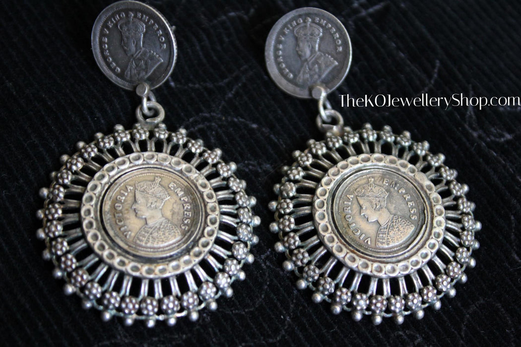 The Antique Silver Coin Earrings - KO Jewellery