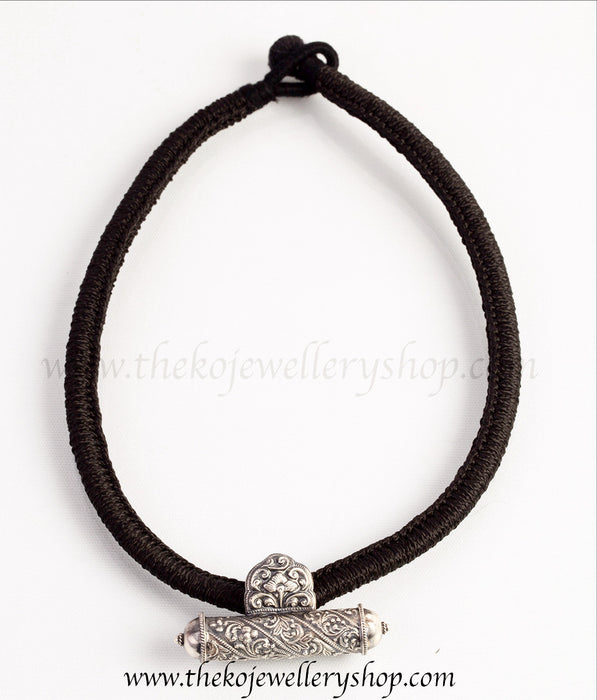 The Tanika Silver Rope Necklace(Black/Oxidised)