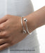 square and circle pure silver bracelet