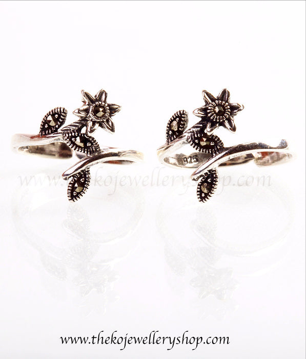 petals silver adjustable toe rings shop online
