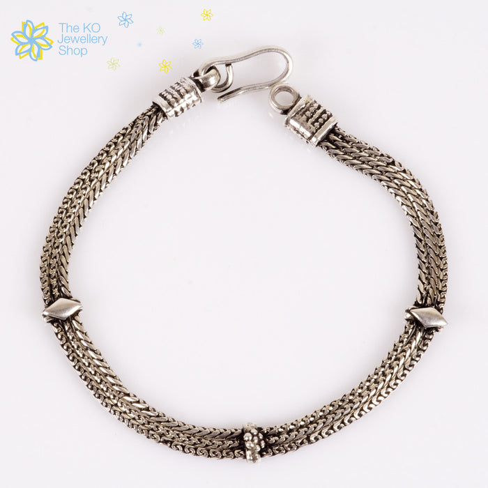 The Three-Line Silver Bracelet - KO Jewellery